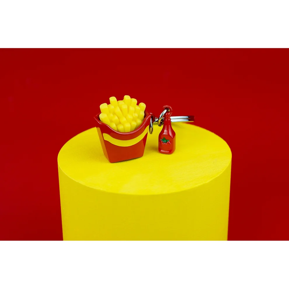 Metalmorphose French Fries And Ketchup Anahtarlık