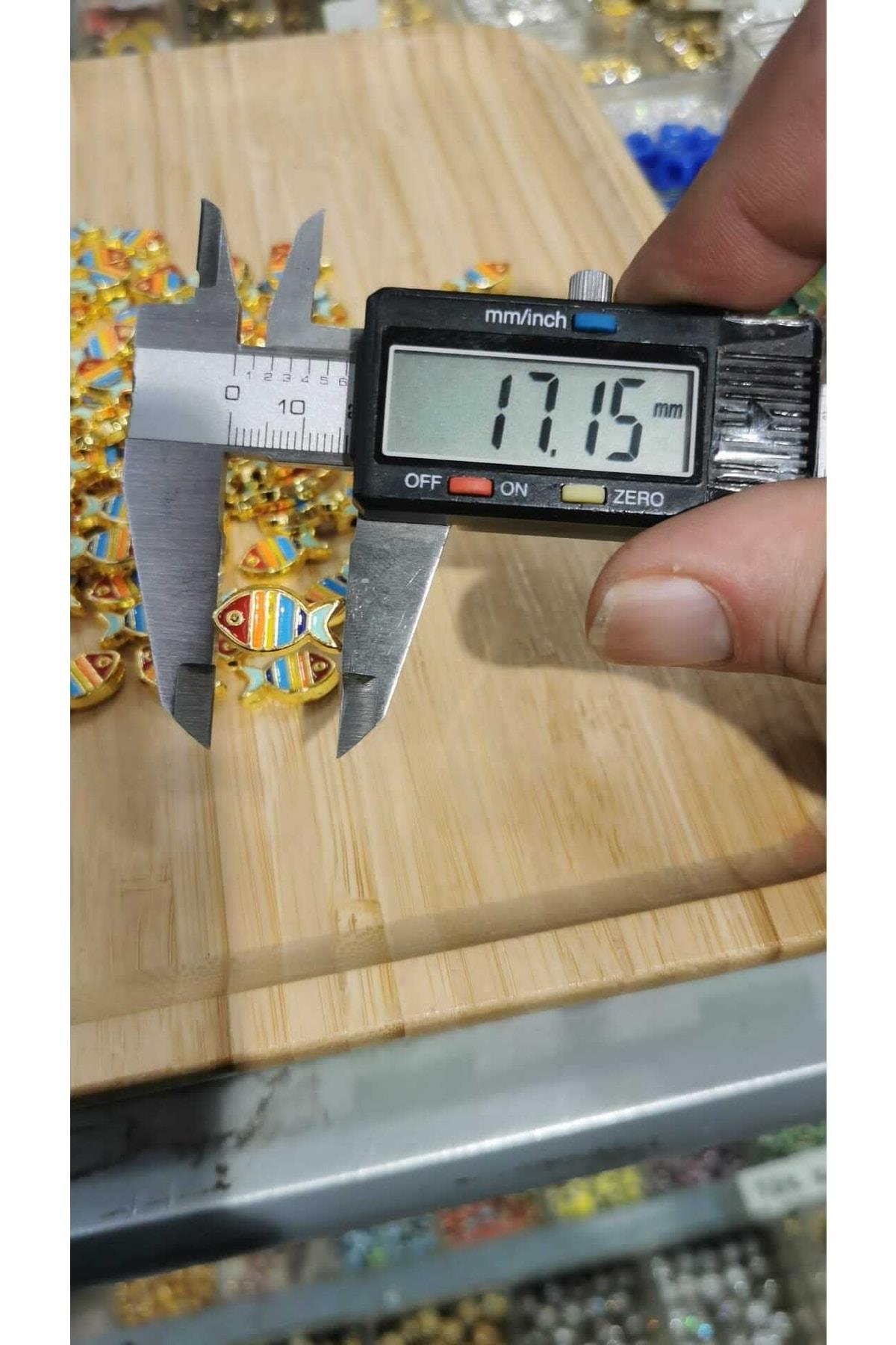 Altın Kaplama Ebruli Desen Mineli Balık Takı Malzemesi 3 Adet