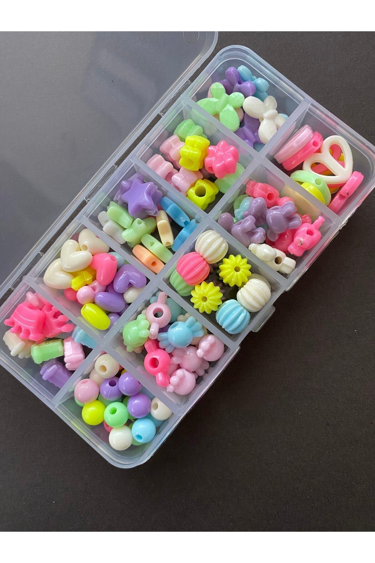 Organizer Kutuda Misinalı Harf Ve Plastik Boncuk Takı Yapım Hobi Seti