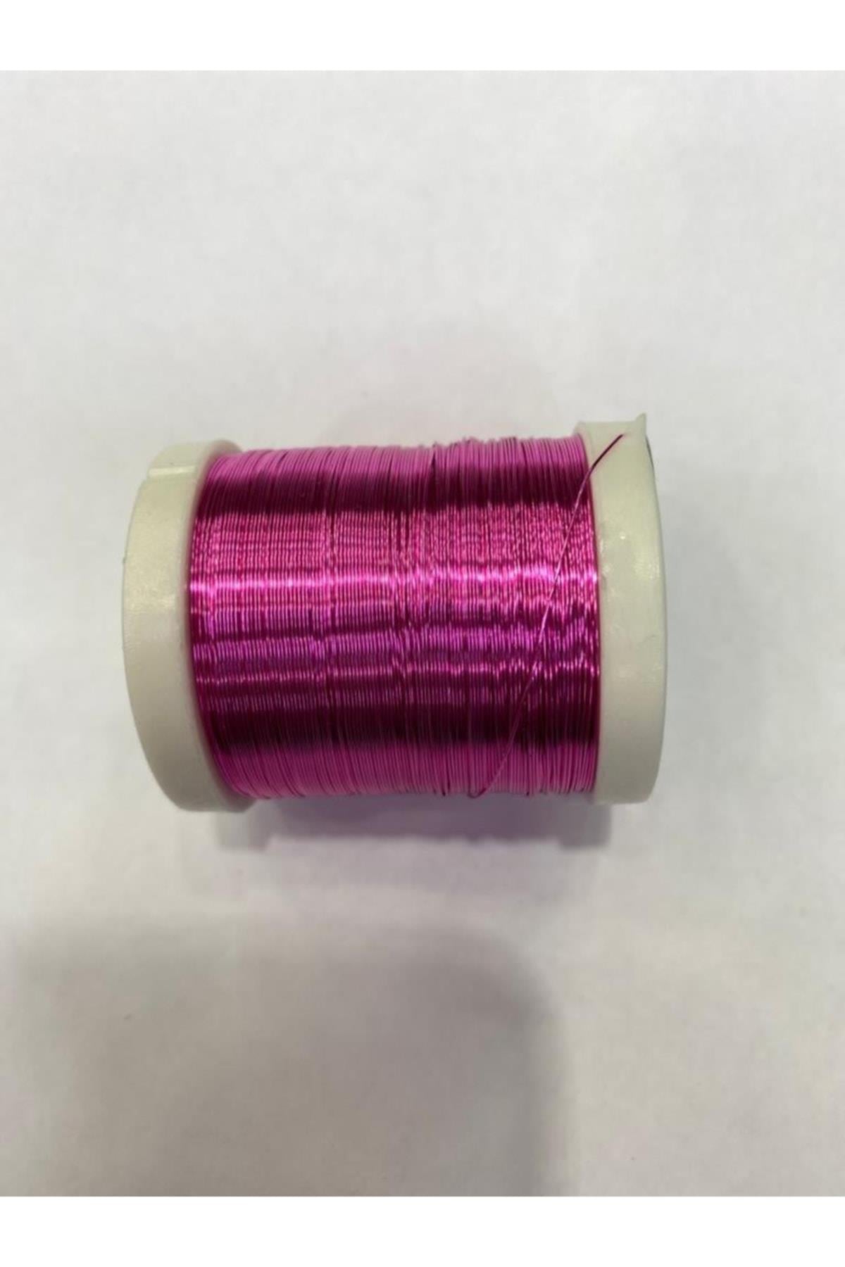 Pembe Renk 0.60 Mm Çiçek Teli Flografi Teli 17 Mt