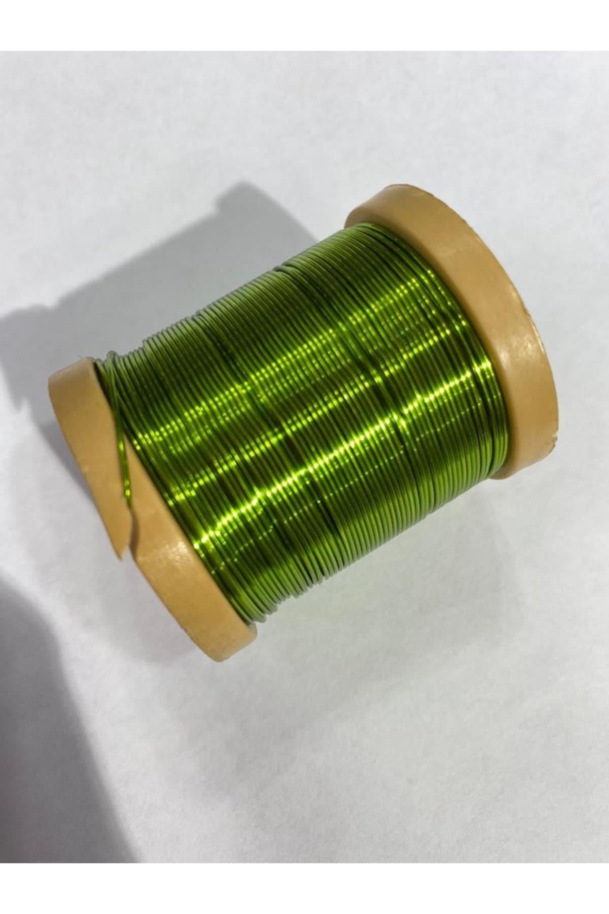Yeşil Renk 0.60 Mm Çiçek Teli Flografi Teli 17 Mt