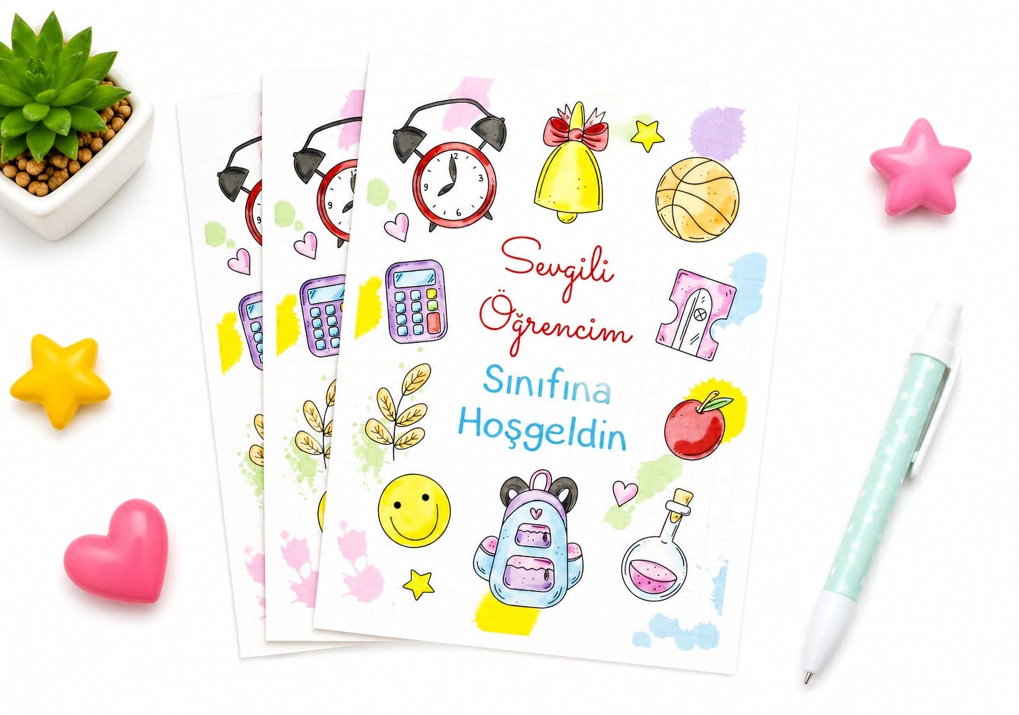 10x14 CM Sınıfına Hoşgeldin Temalı Kart Model-3