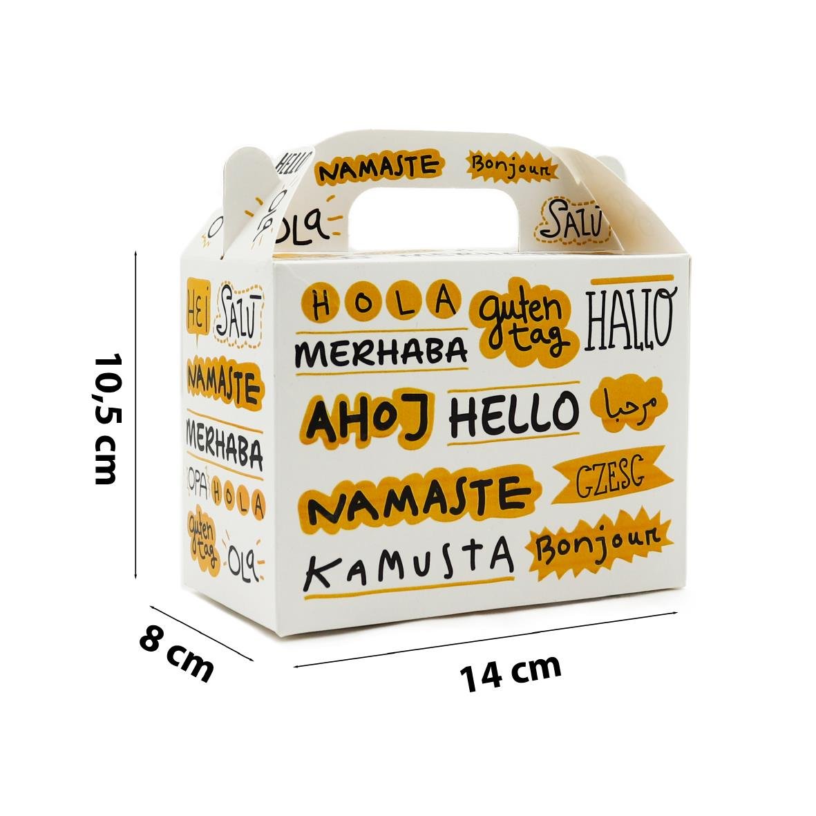 10x14 Merhaba Temalı El Geçme Hediye Kutusu M2 (3'lü Set)
