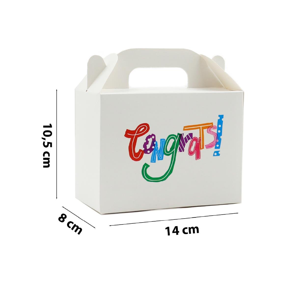 10x14 Tebrikler Temalı El Geçme Hediye Kutusu M2 (3'lü Set)