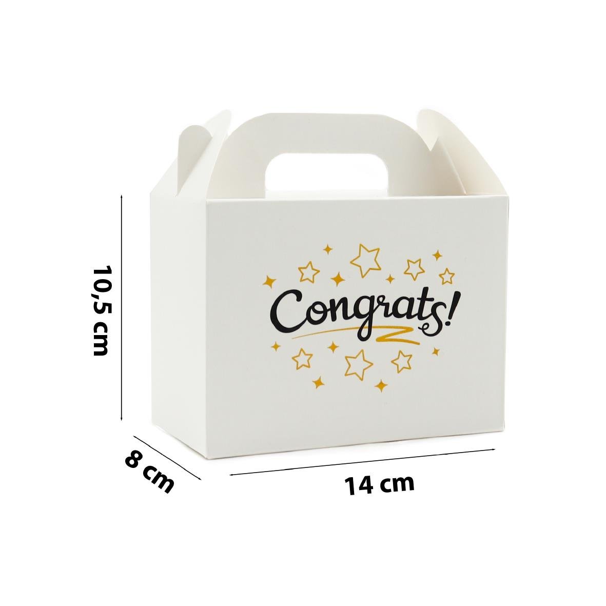 10x14 Tebrikler Temalı El Geçme Hediye Kutusu (3'lü Set)