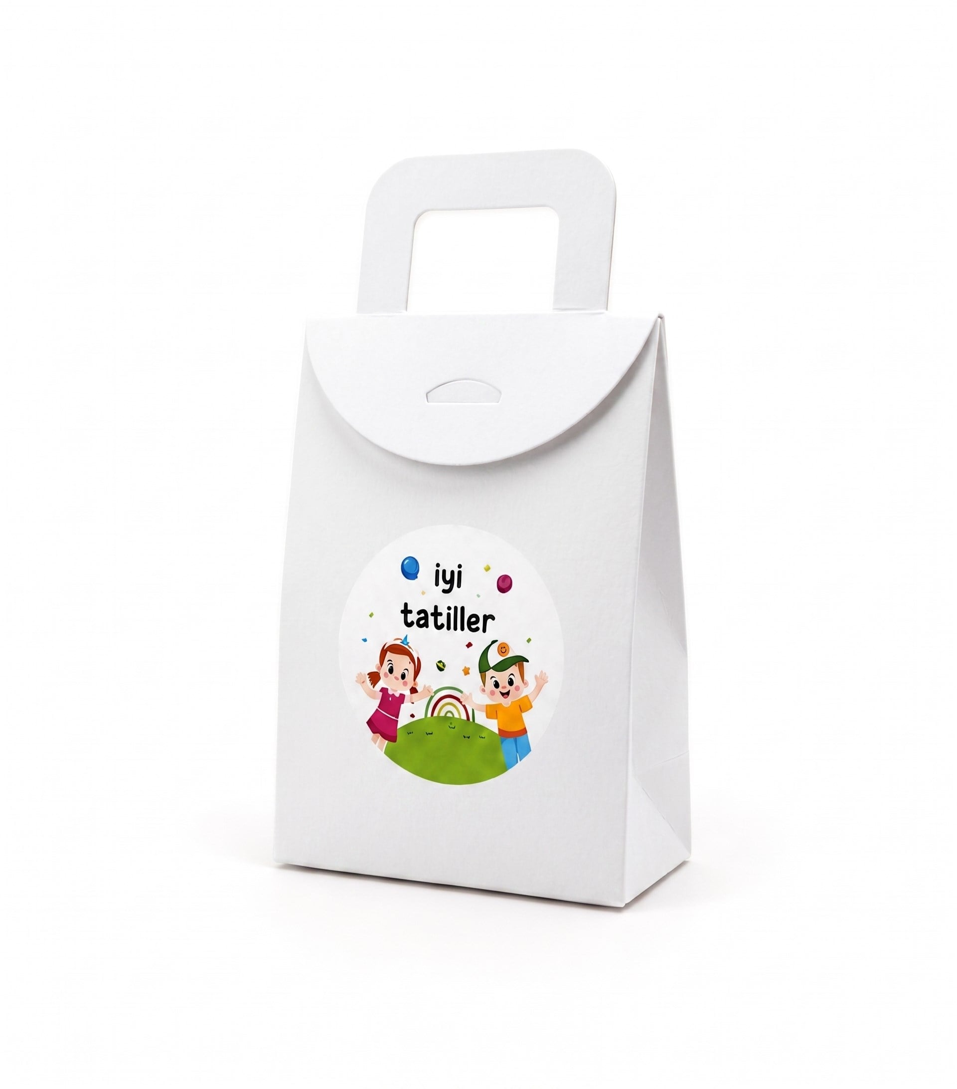 10x15 cm Beyaz Karne Hediyelik Kutusu 20 Adet | İyi Tatiller Etiketli