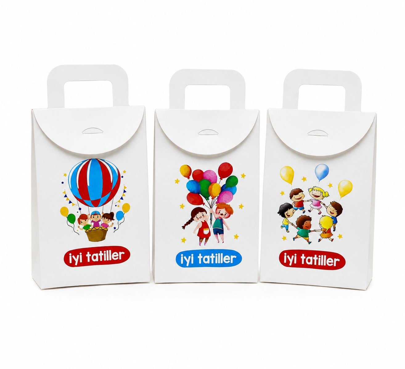 10x15 CM İyi Tatiller Temalı Çanta Model Kutu (3'lü Set)