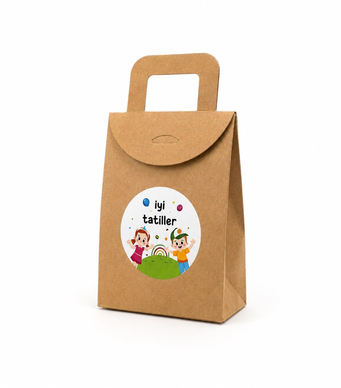 10x15 cm Kraft Karne Hediyelik Kutusu 20 Adet | İyi Tatiller Etiketli