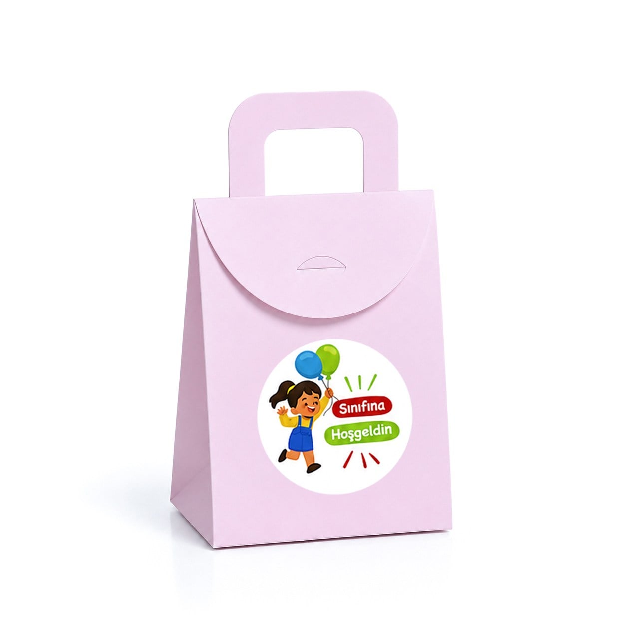 10x15 cm Renkli Karton Hediye Kutusu Sınıfına Hoşgeldin Etiketli 15'li Set