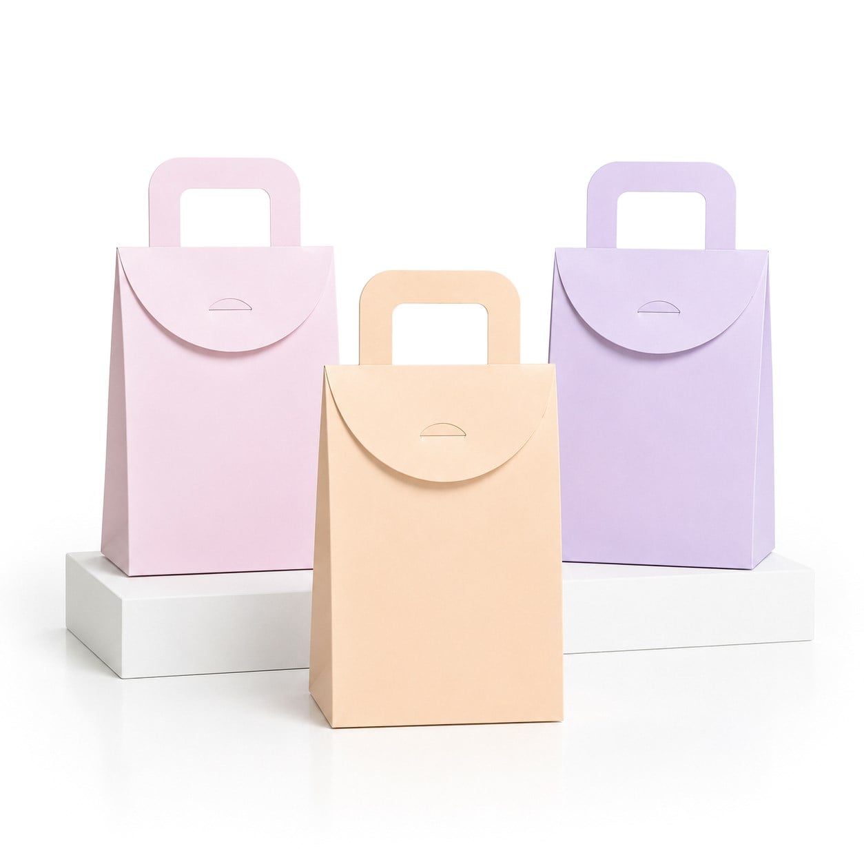 10x15 Karışık Renk Çanta Model Hediyelik Kutu - 15'li Paket Lila-Somon-Pembe