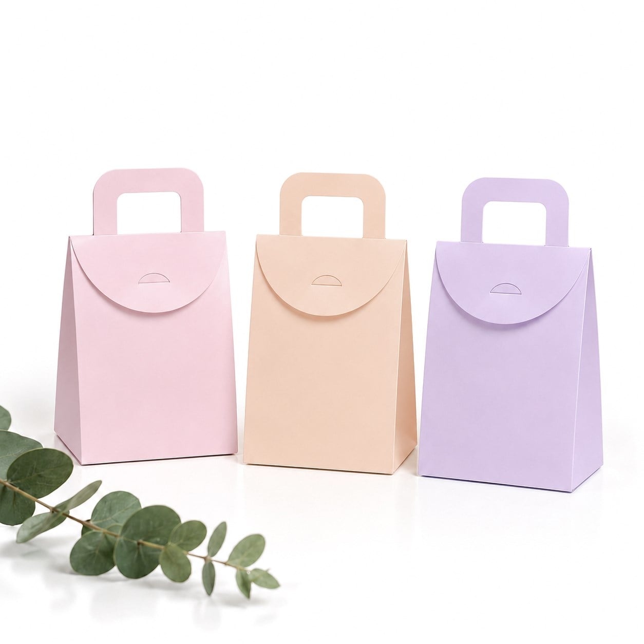 10x15 Karışık Renk Çanta Model Hediyelik Kutu - 15'li Paket Lila-Somon-Pembe