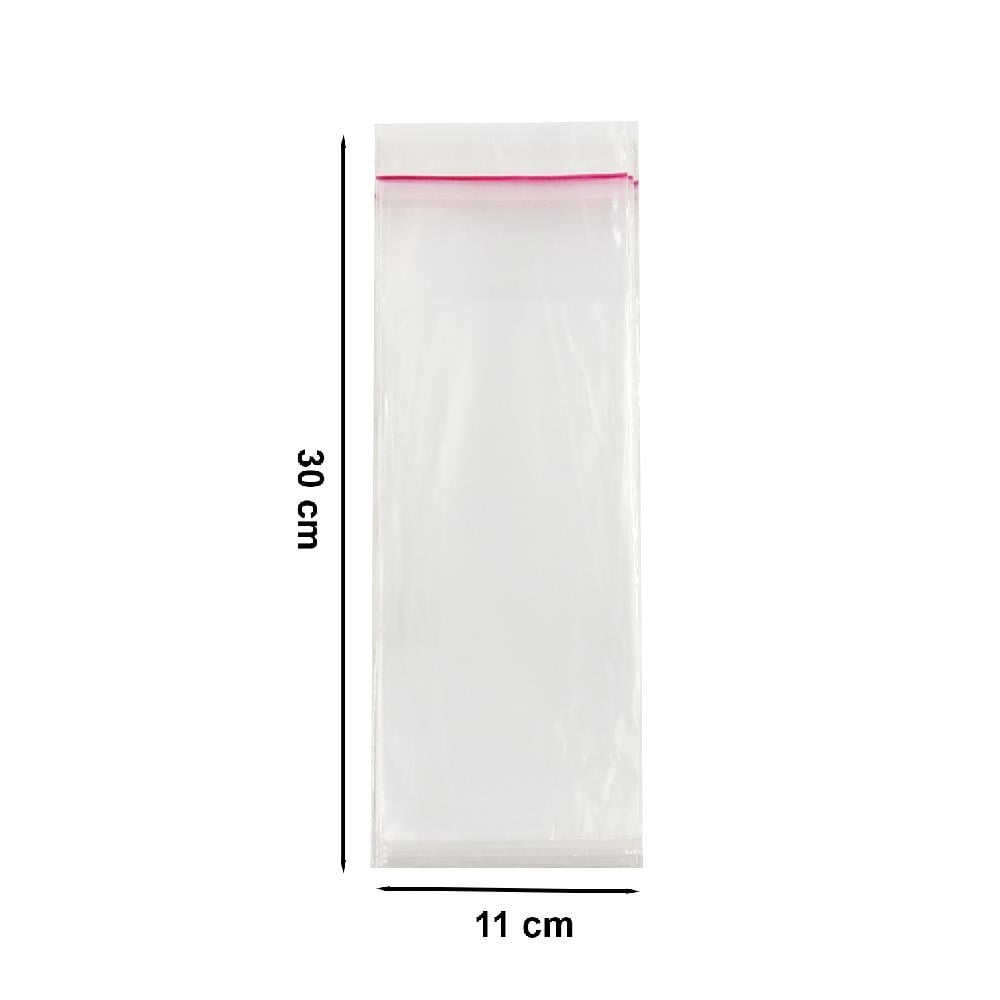 11x30 Şeffaf Bantlı Poşet