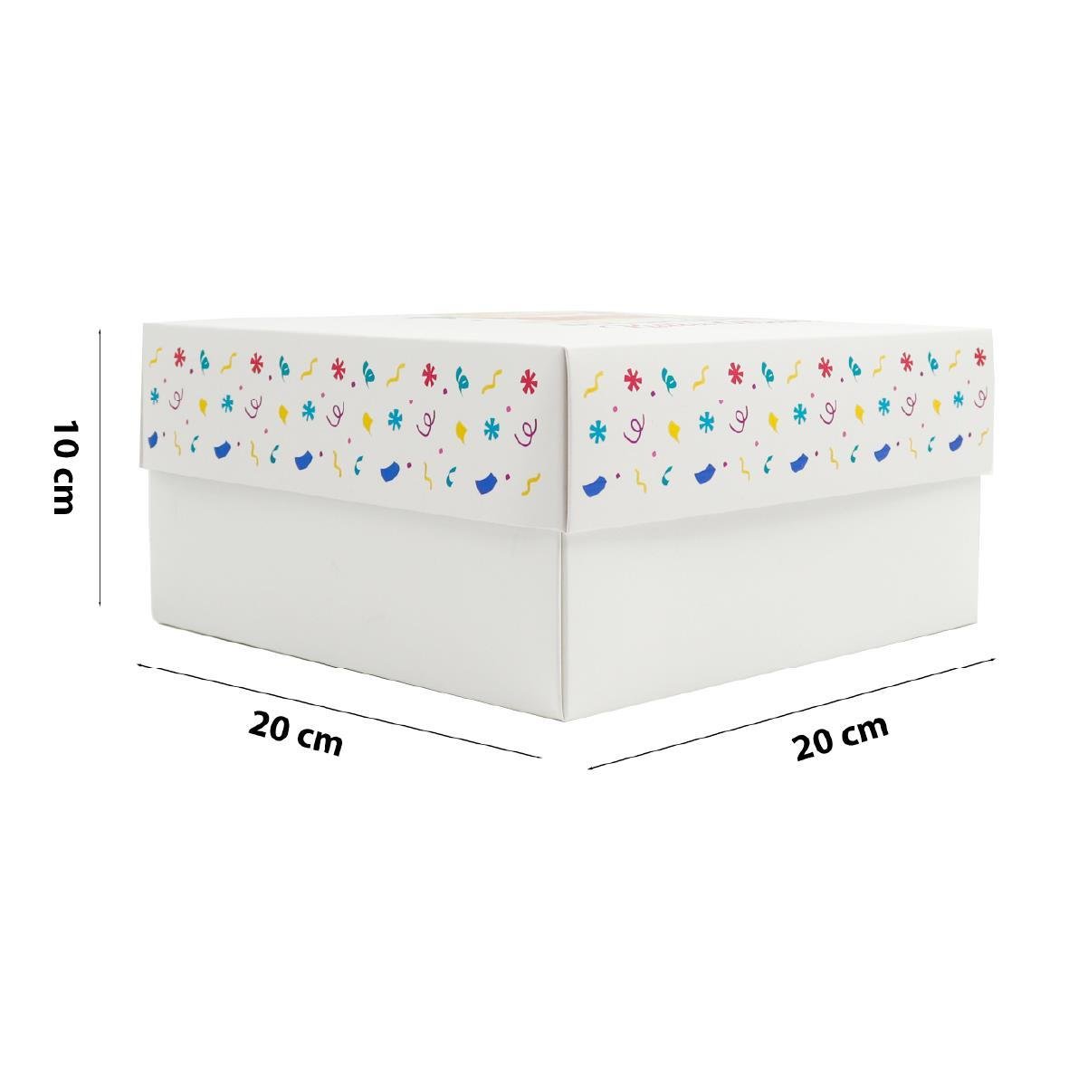 20x20x10 Doğum Gününe Özel Kapaklı Hediye Kutusu M5
