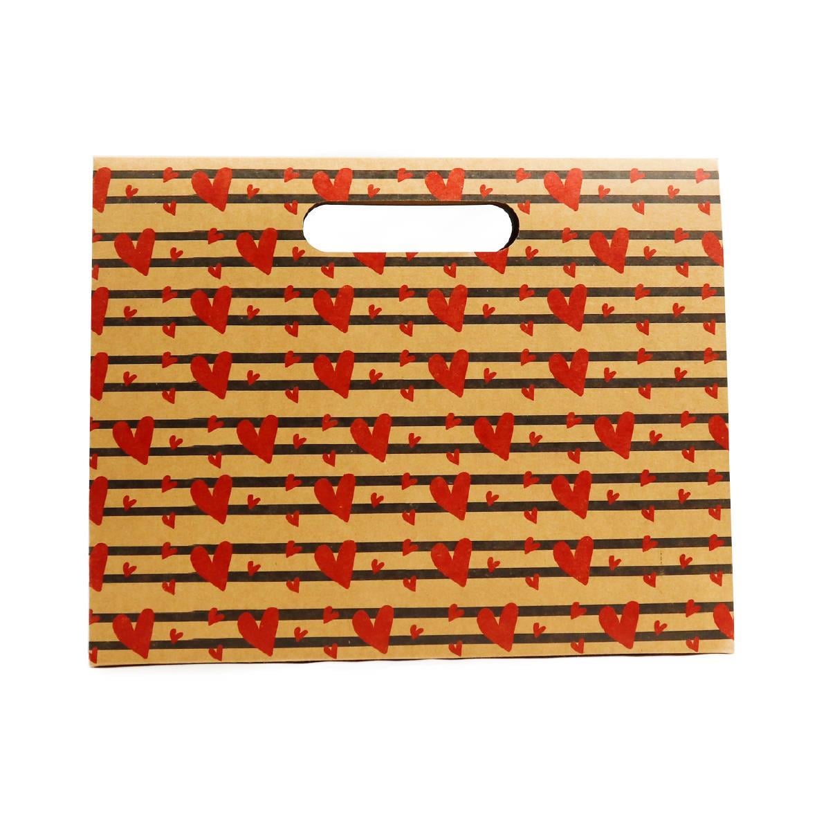 38x30 Kalp Harmanı Zarf Model Karton Çanta