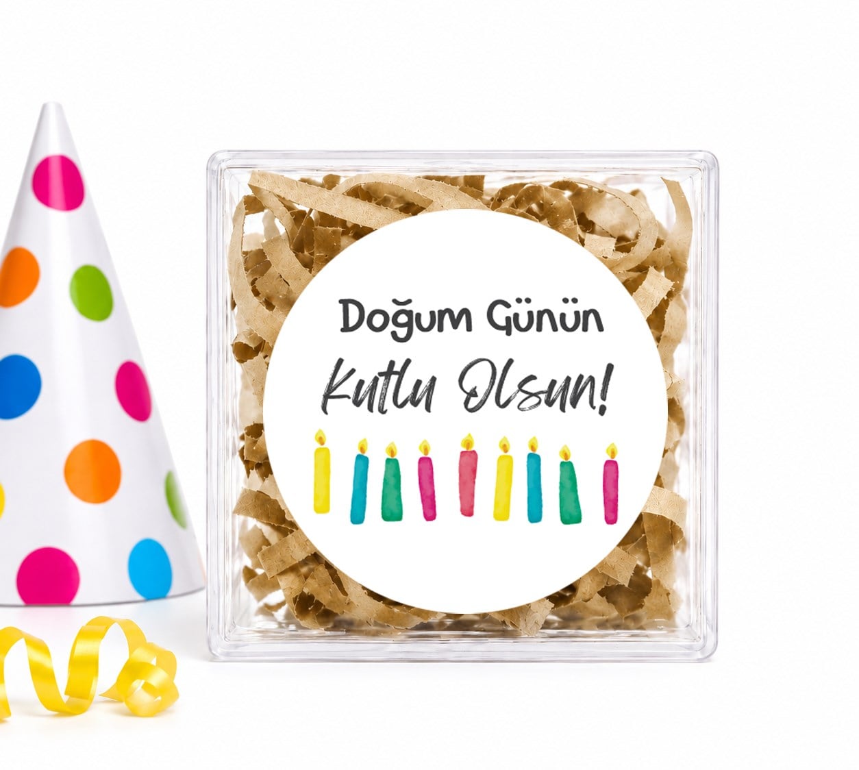 4 CM Doğum Günü Temalı Baskılı Etiket Model-6 (24 Adet)