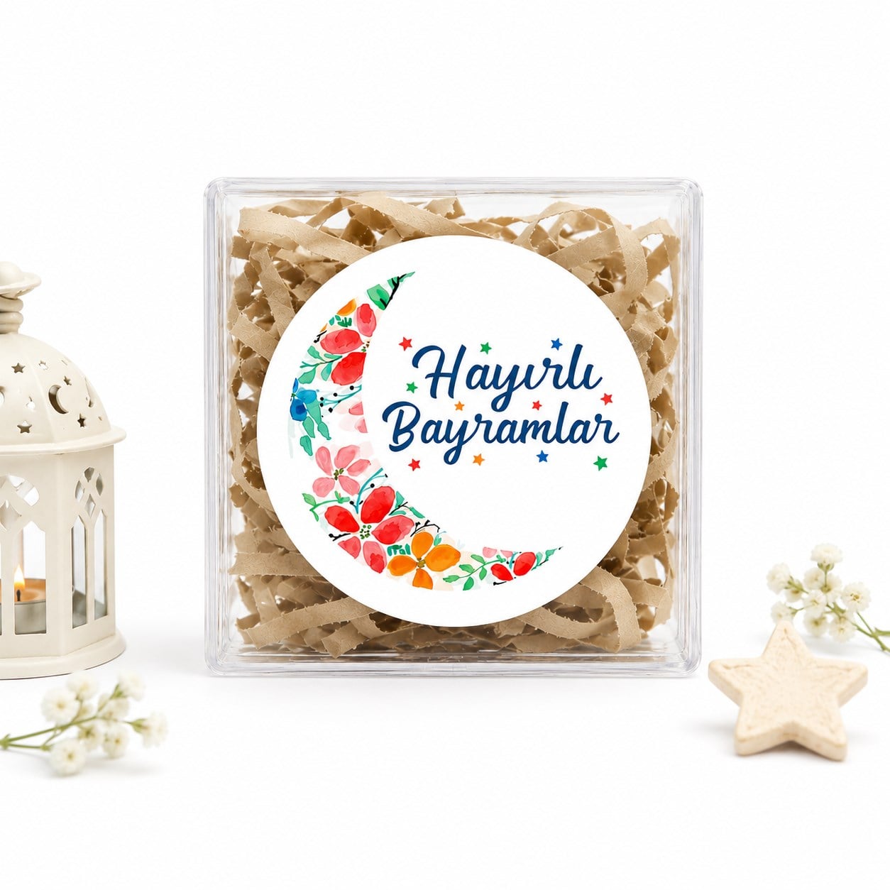 4 CM Hayırlı Bayramlar Baskılı Etiket Model-01 (24 Adet)