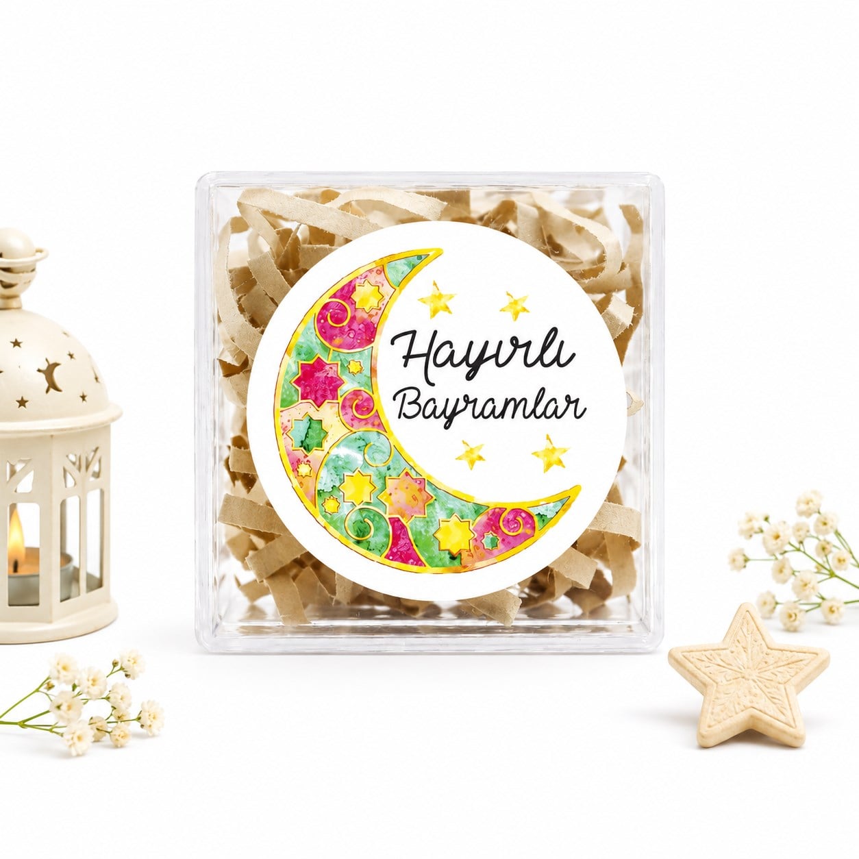 4 CM Hayırlı Bayramlar Baskılı Etiket Model-04 (24 Adet)