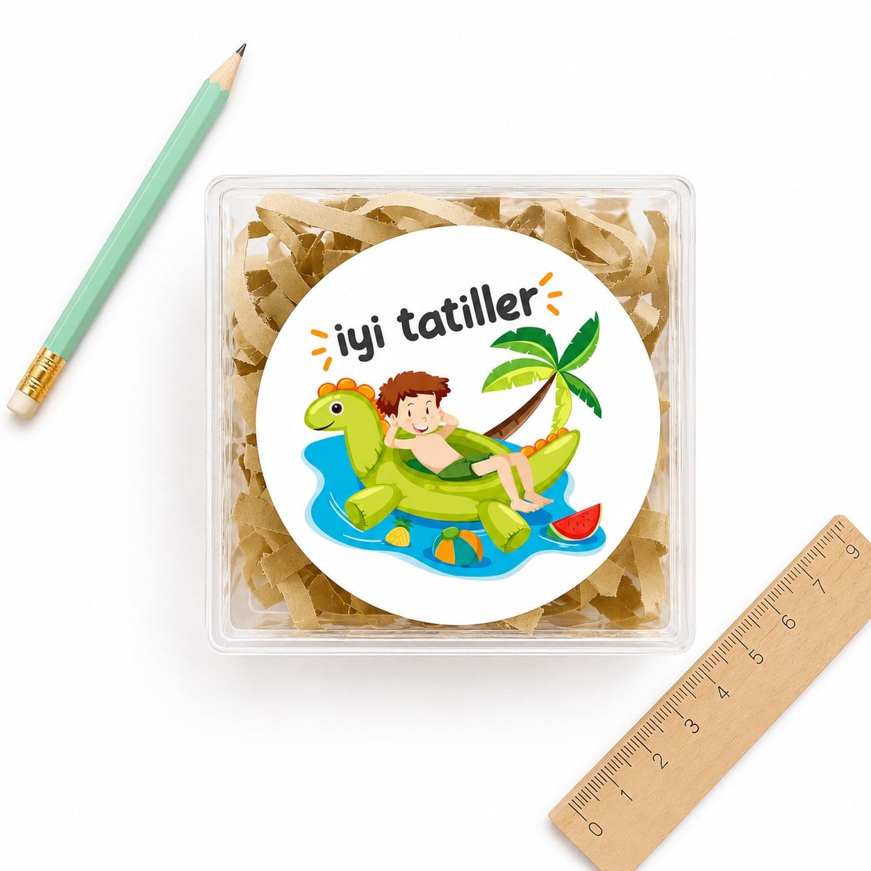 4 CM İyi Tatiller Baskılı Etiket Model-4 (24 Adet)