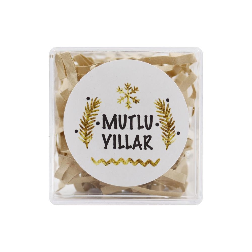 4 CM Mutlu Yıllar Baskılı Etiket No:33