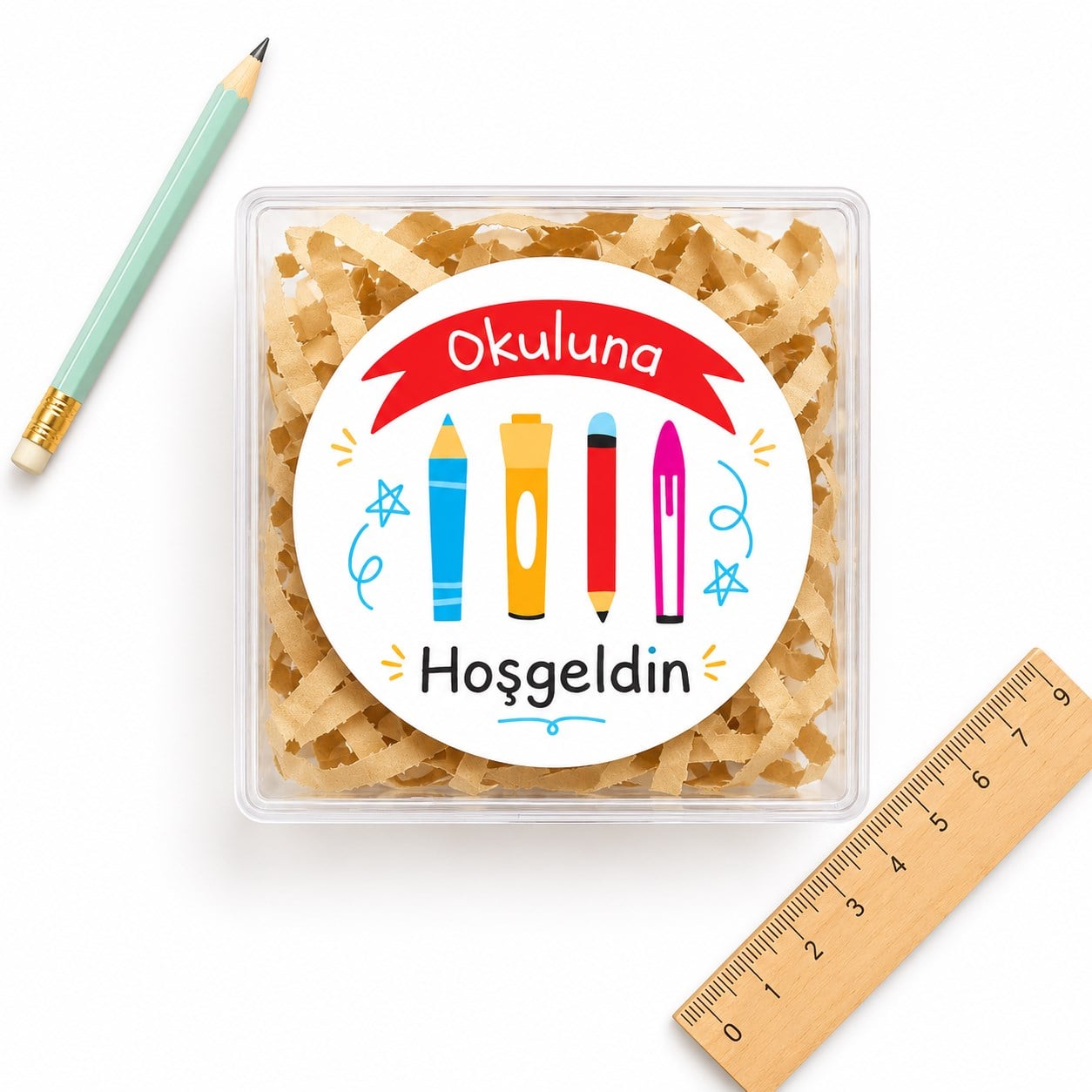4 CM Okuluna Hoşgeldin Baskılı Etiket Model-2 (24 Adet)