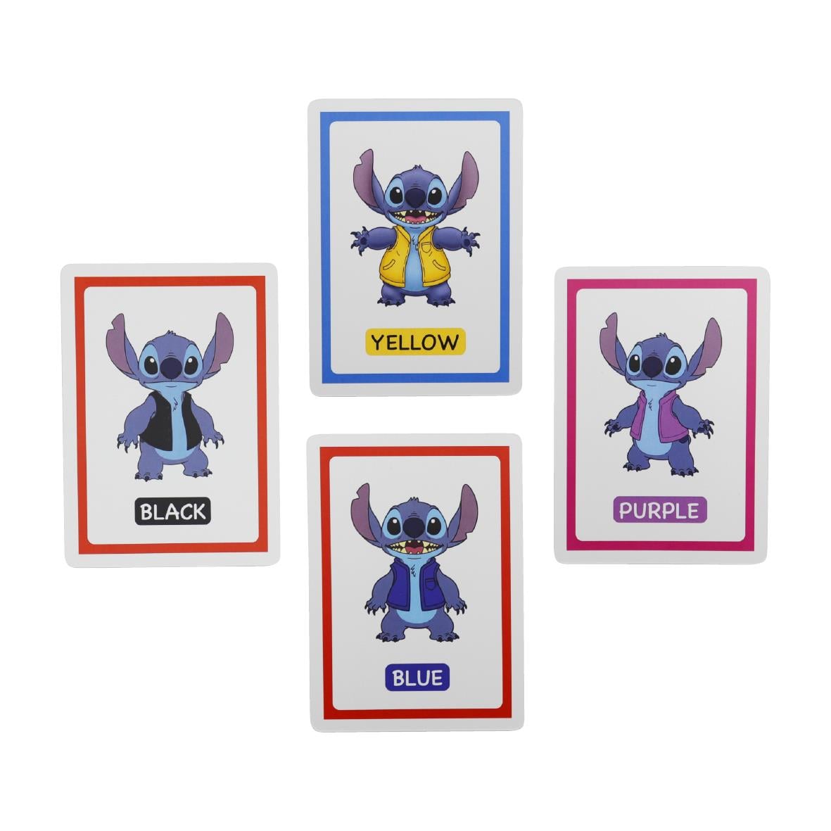 Stitch İngilizce Flash Kartlar – 4'lü Set (ABC, 123, Renkler, Meslekler) Premium Koleksiyon