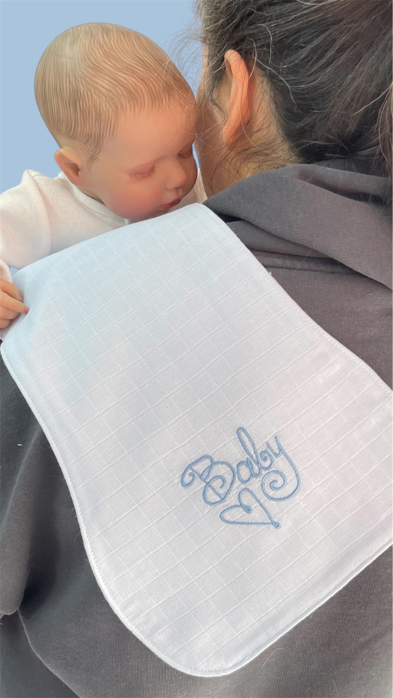 Alezli Müslin Bebek Omuz Mendili, %100 Pamuklu Sıvı Emici / Geçirmez Omuz Örtüsü, 2'li
