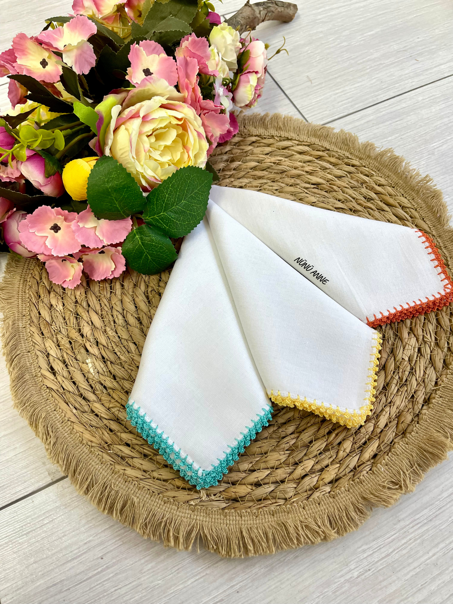 ÜÇLÜ SADE BEBEK MENDİLİ SETİ