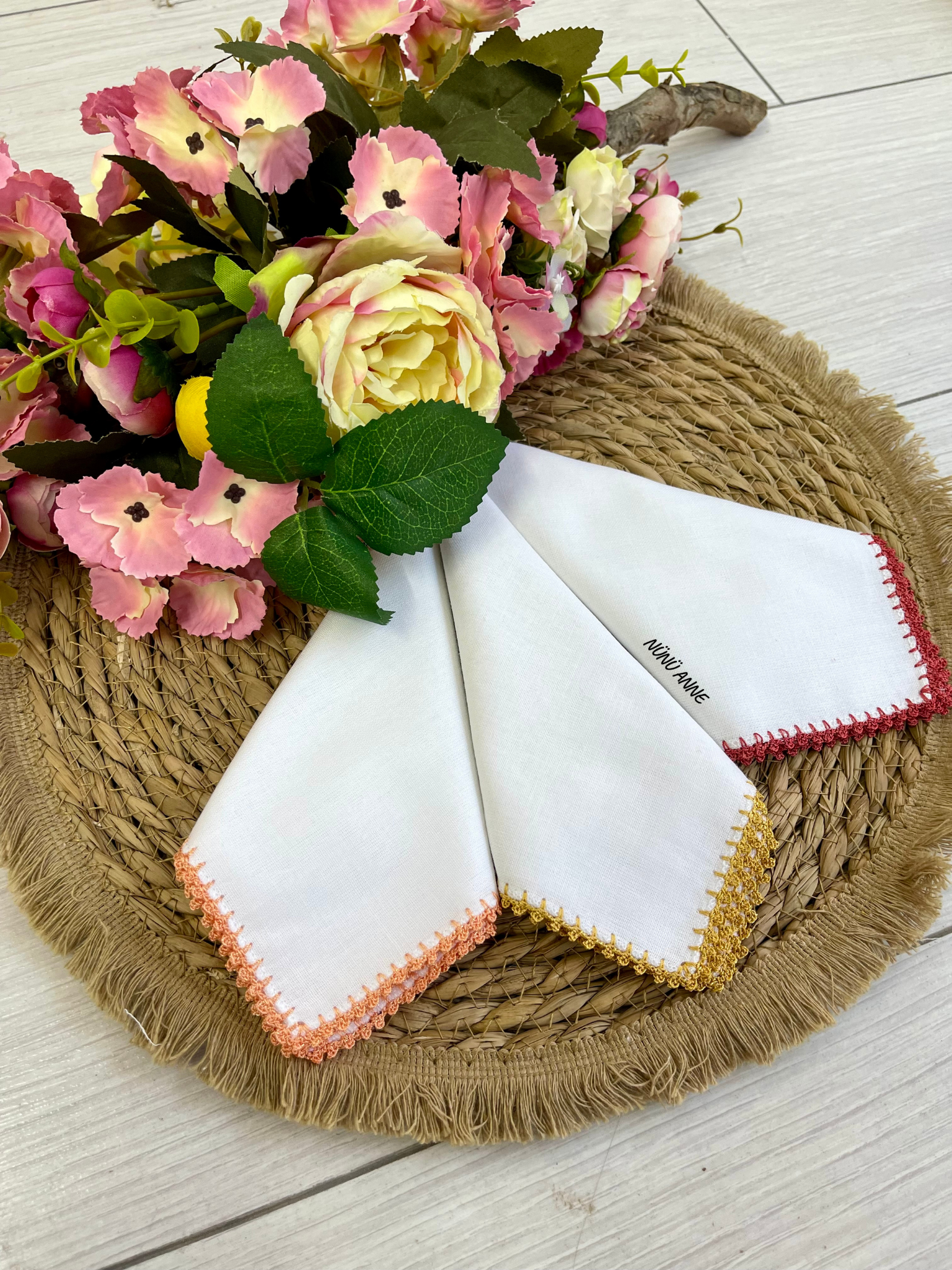ÜÇLÜ SADE BEBEK MENDİLİ SETİ