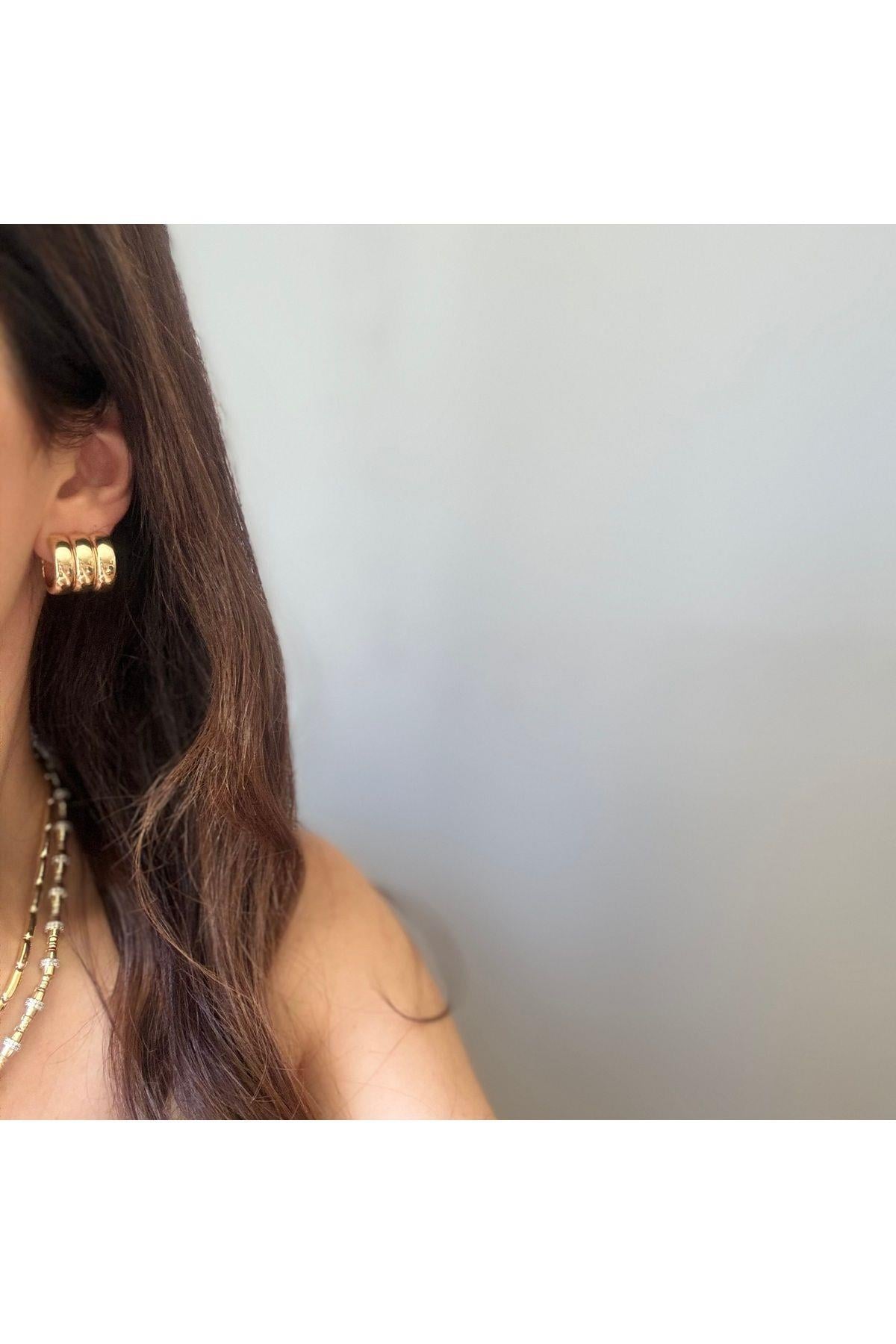 Çelik 3 bombeli küpe