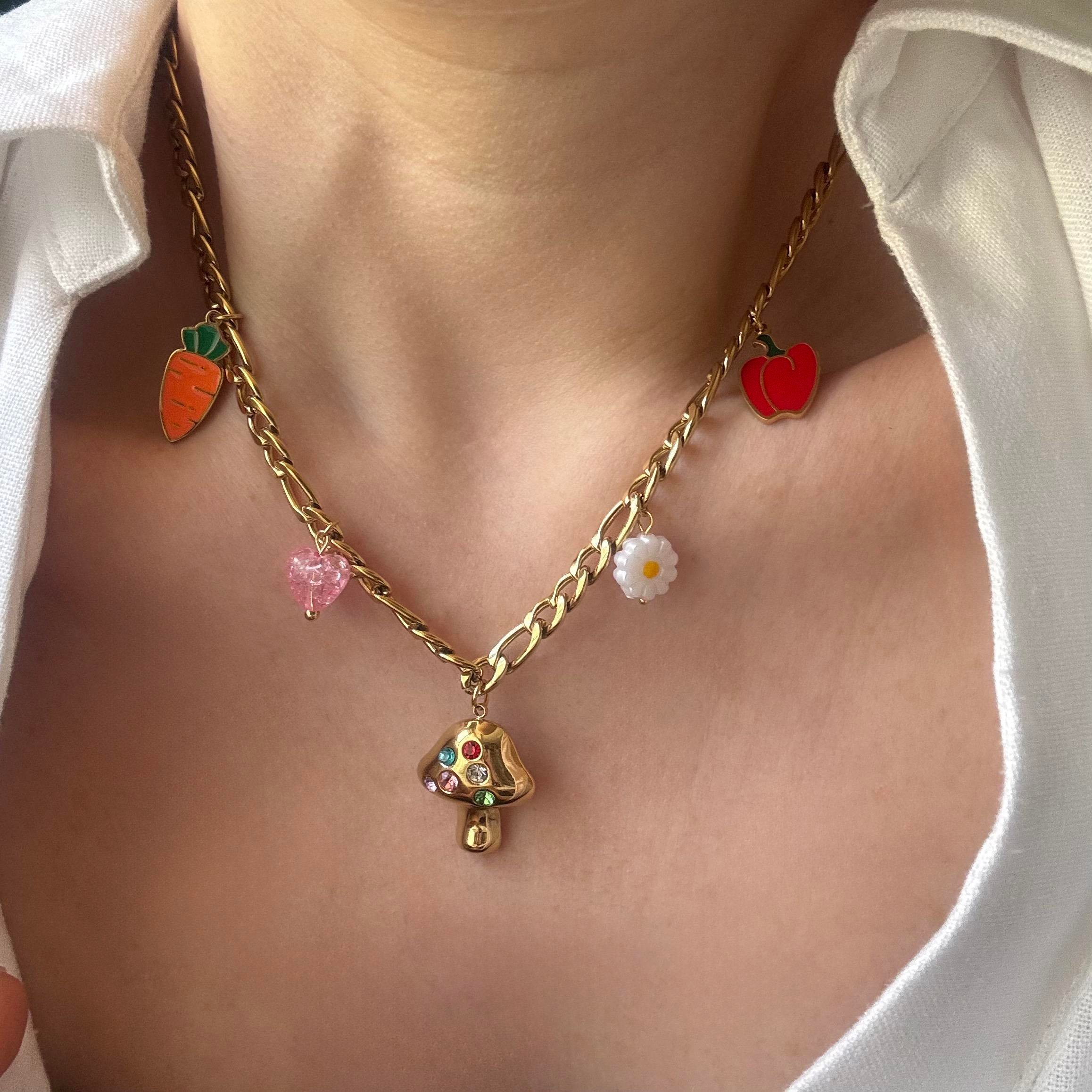 Çelik Mantar Charm Kolye