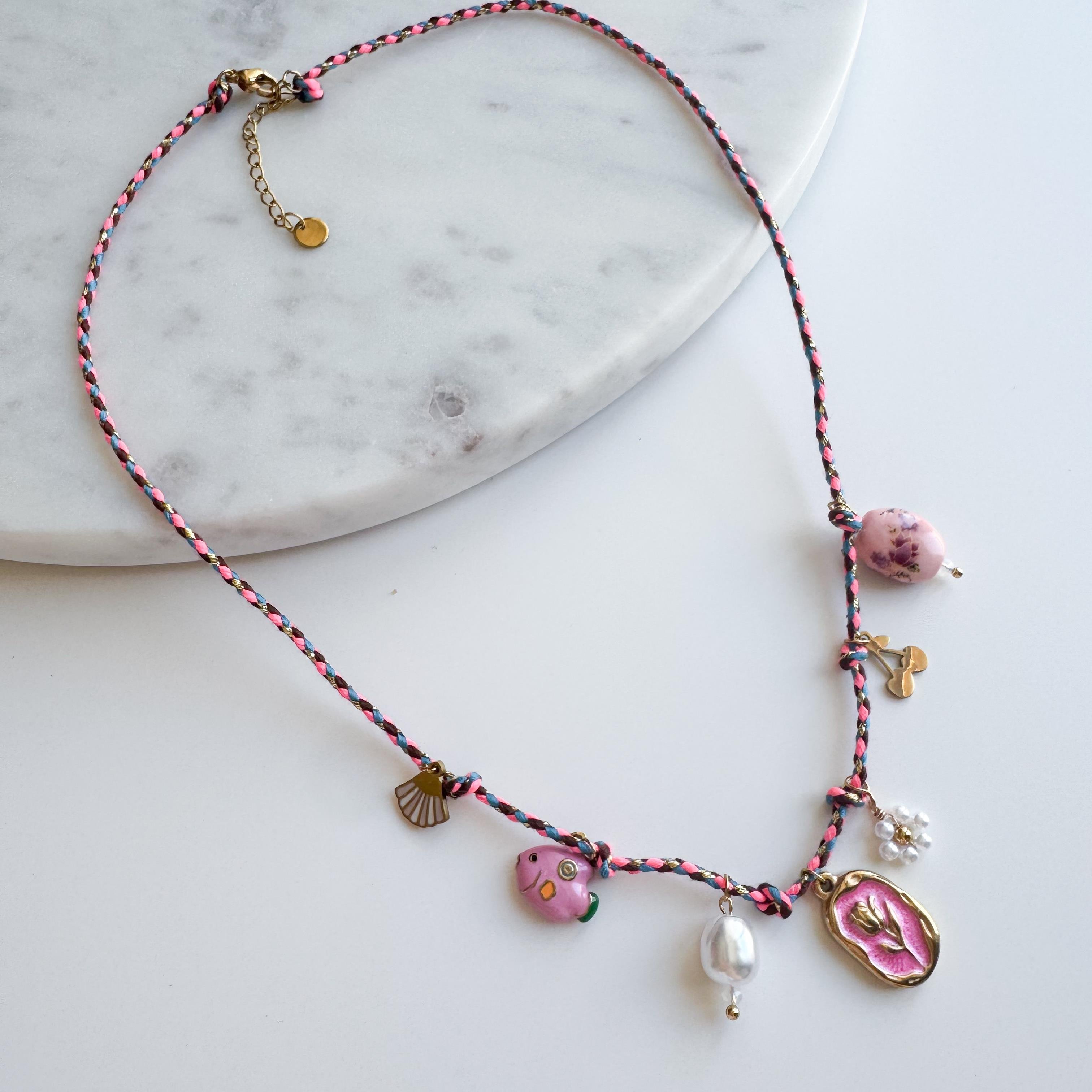 Çelik Murano Charm Kolye