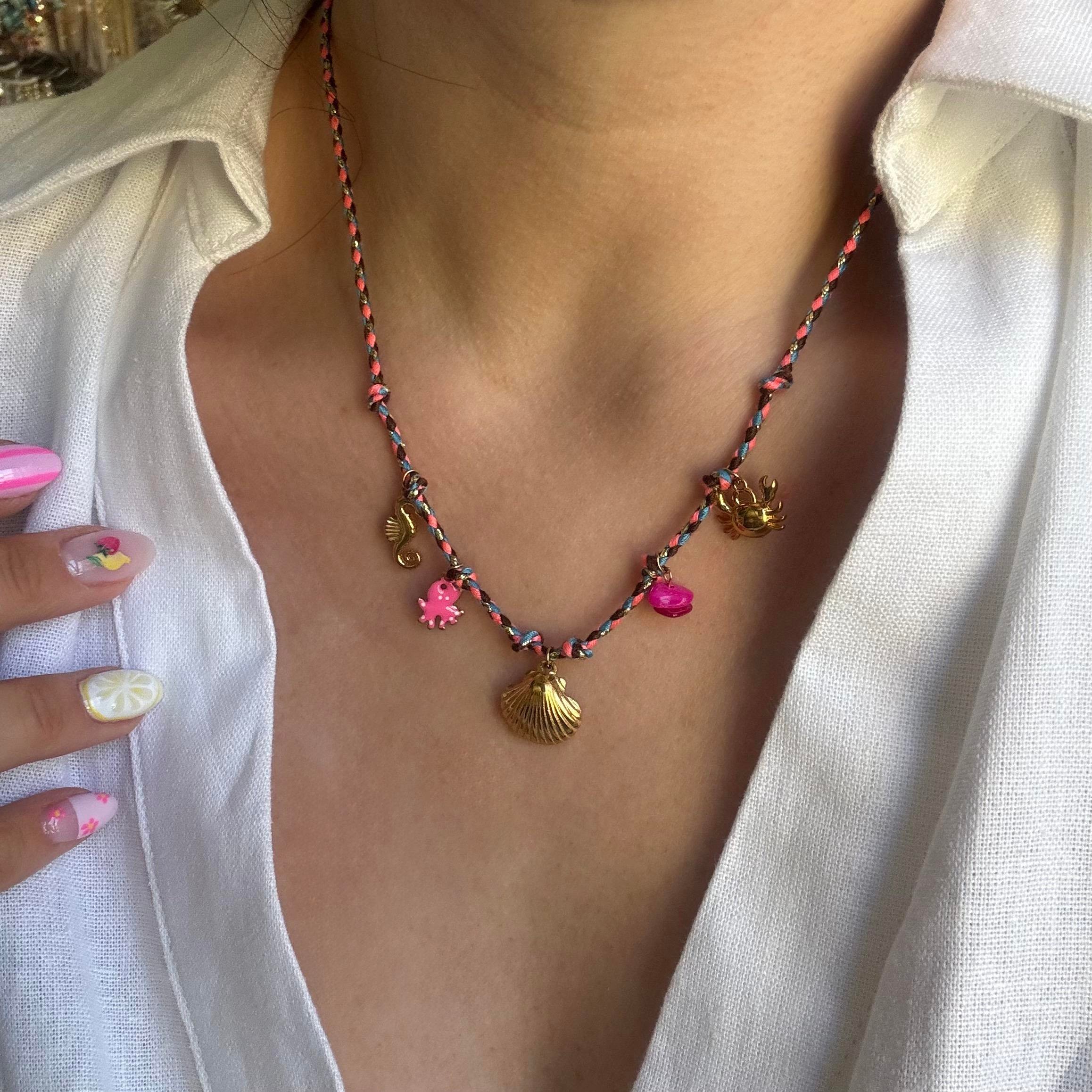 Çelik Murano Charm Kolye