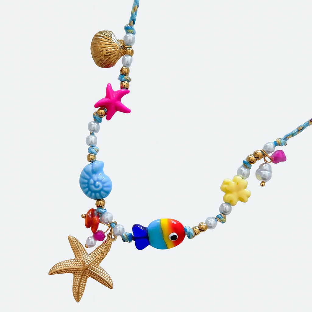 Çelik Murano Charm Kolye