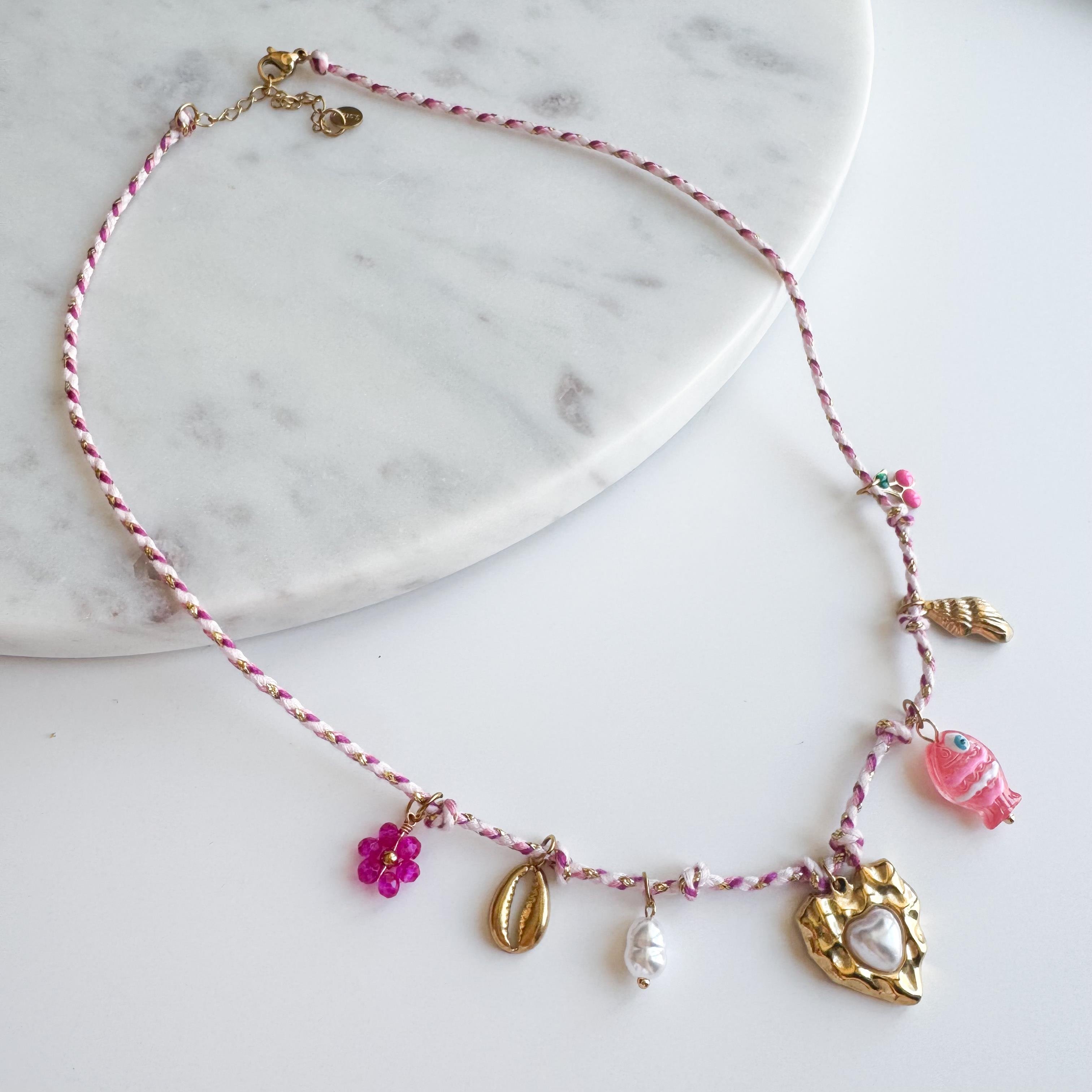 Çelik Murano Charm Kolye
