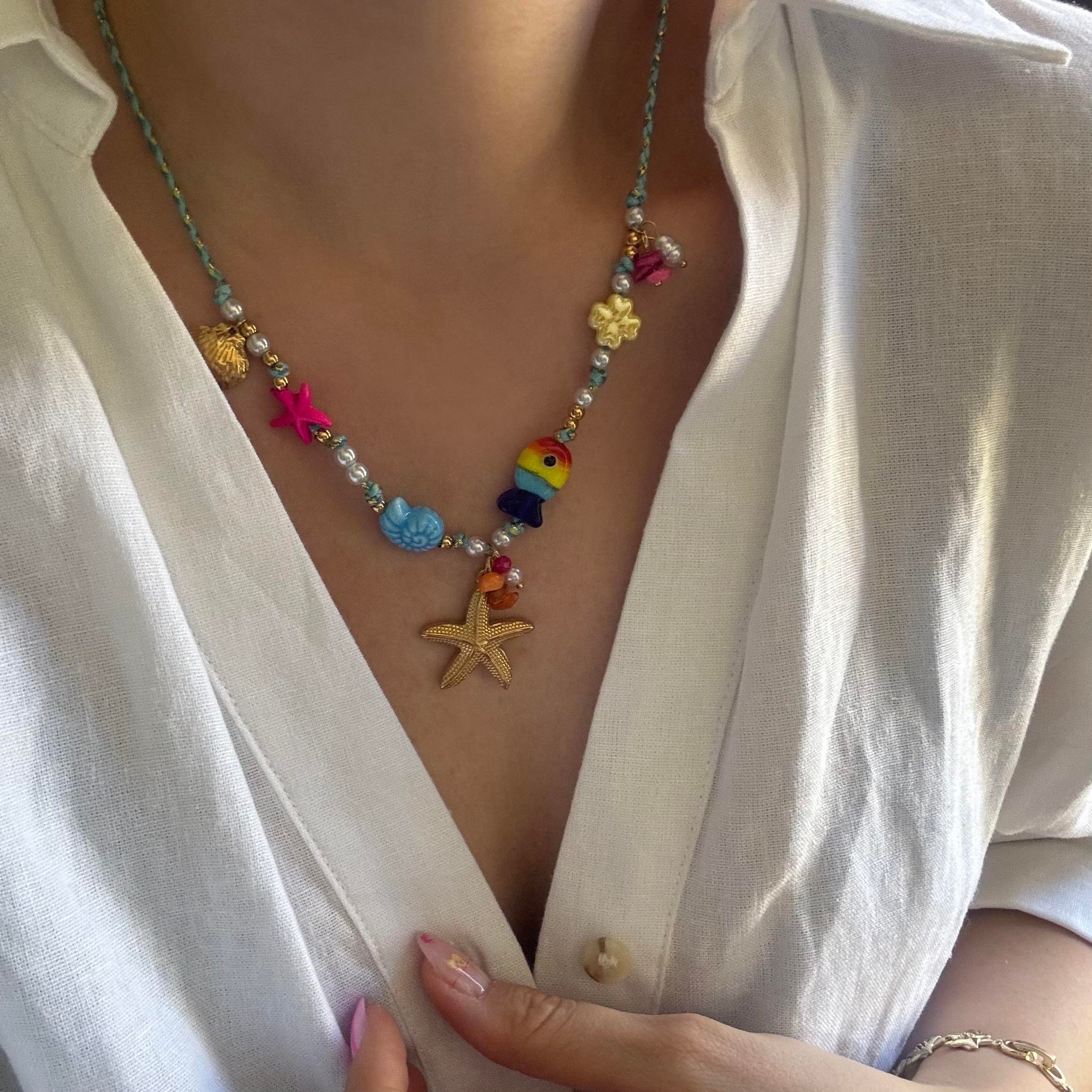 Çelik Murano Charm Kolye