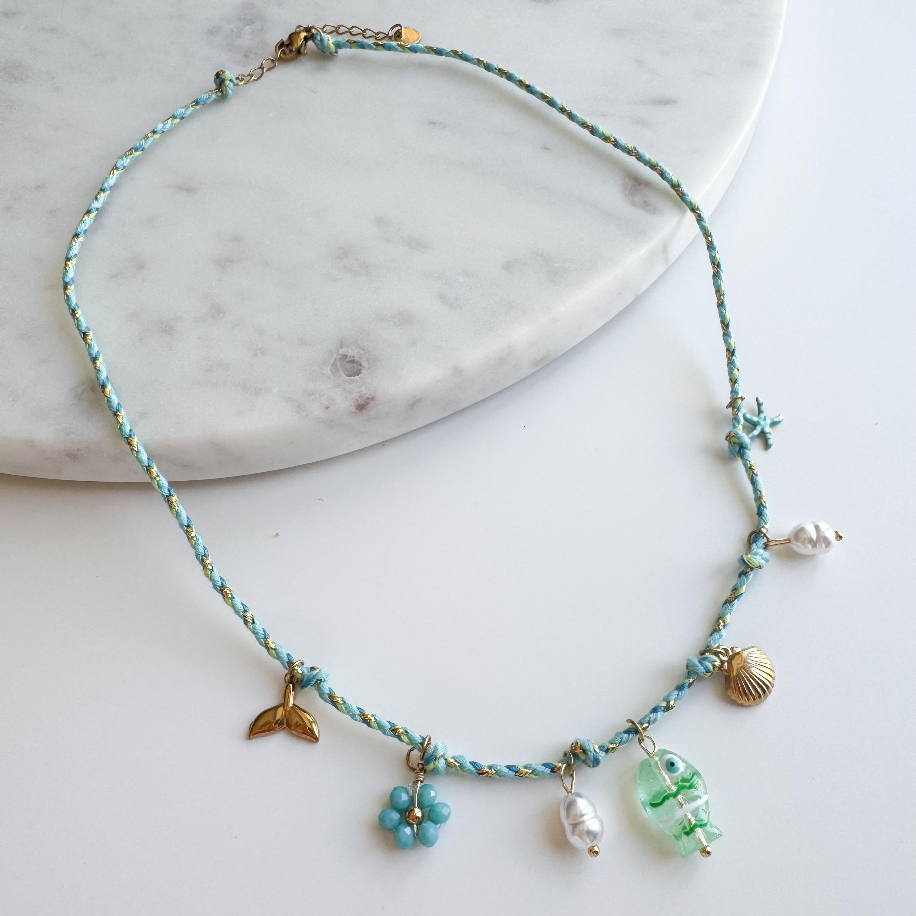 Çelik Murano Charm Kolye