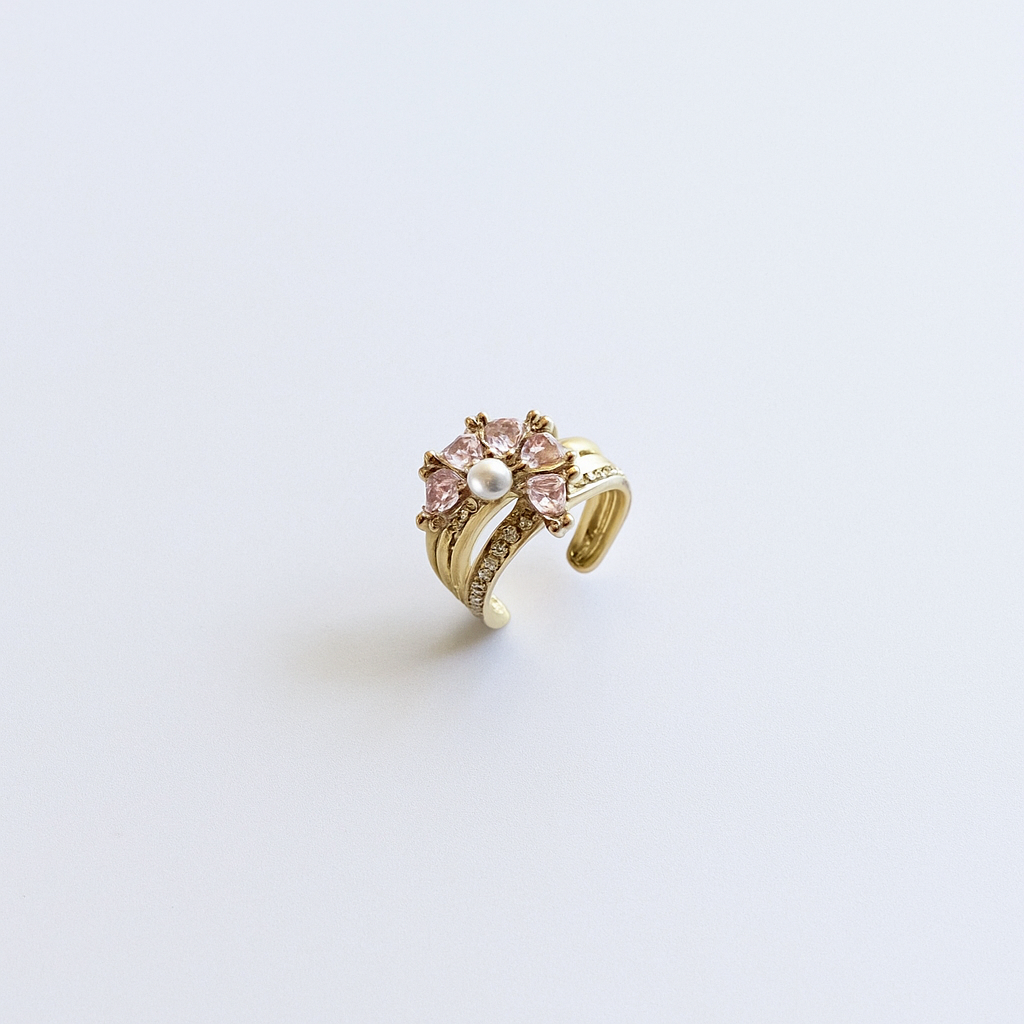 Çelik Pembe Taşlı Earcuff