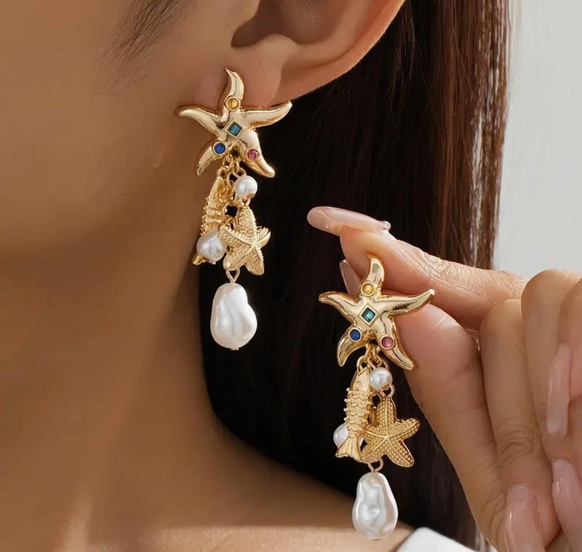 Deniz Yıldızı Charm Küpe