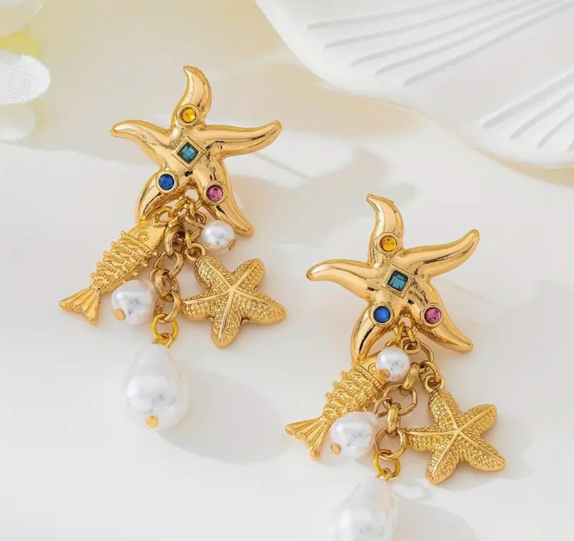 Deniz Yıldızı Charm Küpe