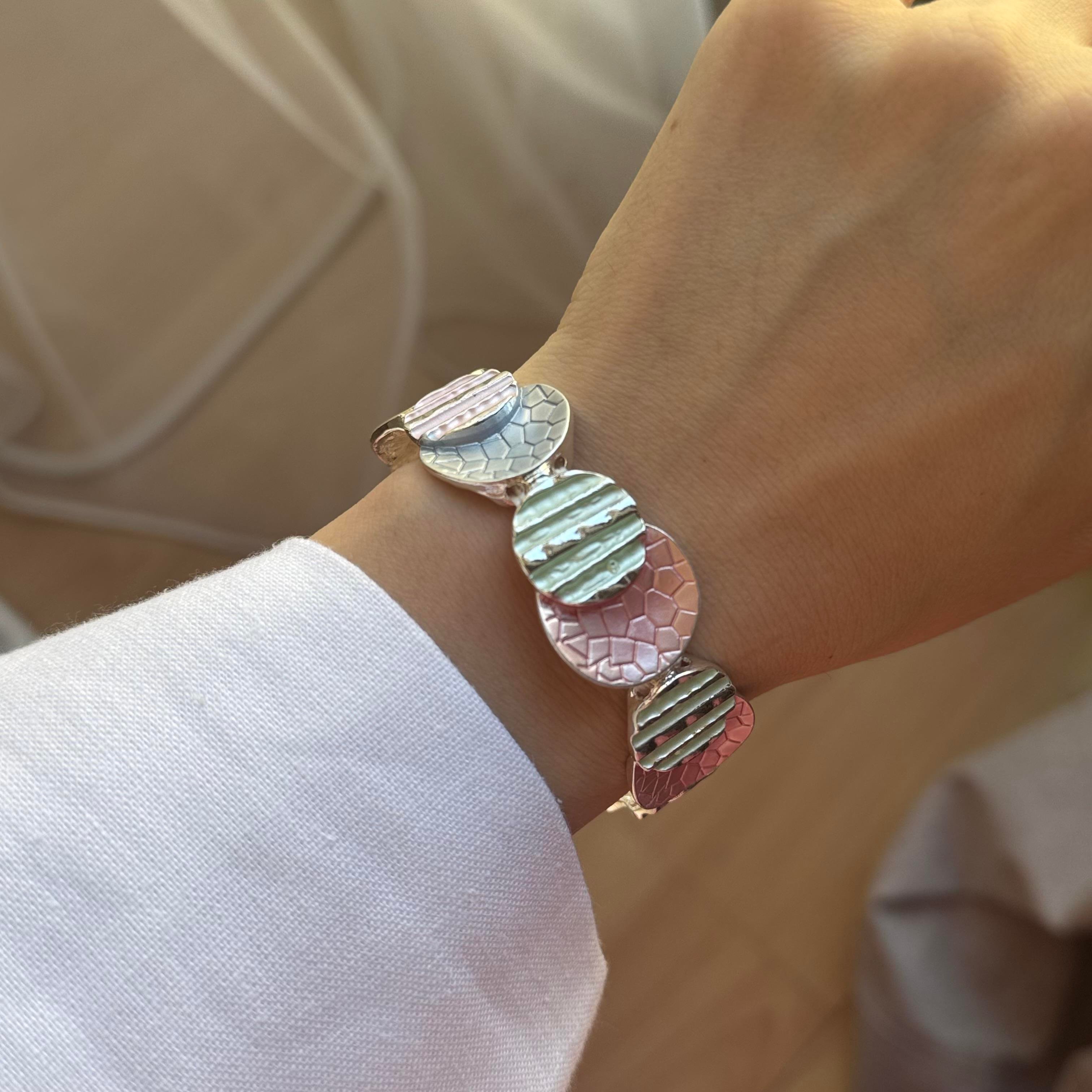 Metal Mineli Lastik Bileklik