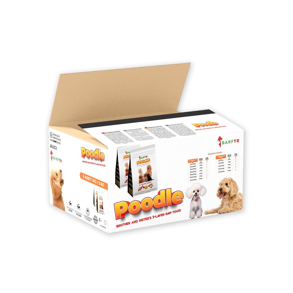 3 Katlı Barf Köpek Maması 3 Kg 1000 gr Tekli Ambalajlarda