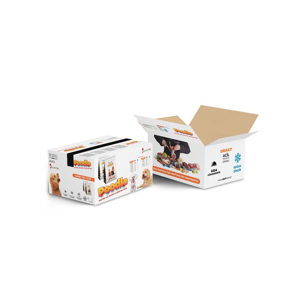 3 Katlı Barf Köpek Maması 3 Kg 1000 gr Tekli Ambalajlarda