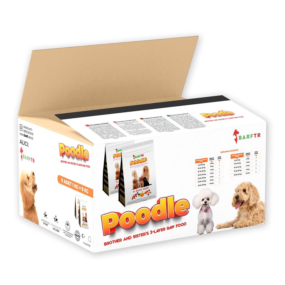 3 Katlı Barf Köpek Maması 9 Kg 1000 gr Tekli Ambalajlarda