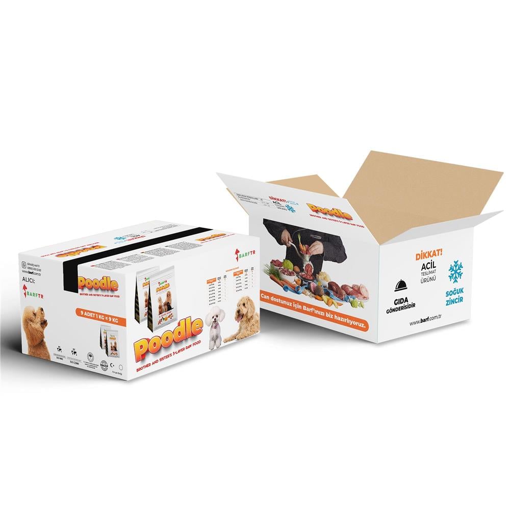 3 Katlı Barf Köpek Maması 9 Kg 1000 gr Tekli Ambalajlarda