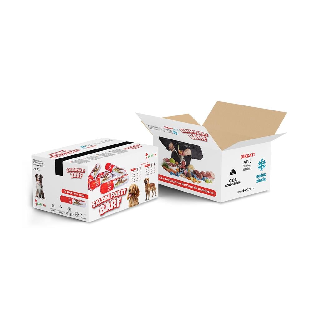 Mix Barf 10 kg 1000 GR Salam Paket Tekli Ambalajlarda Köpek Maması