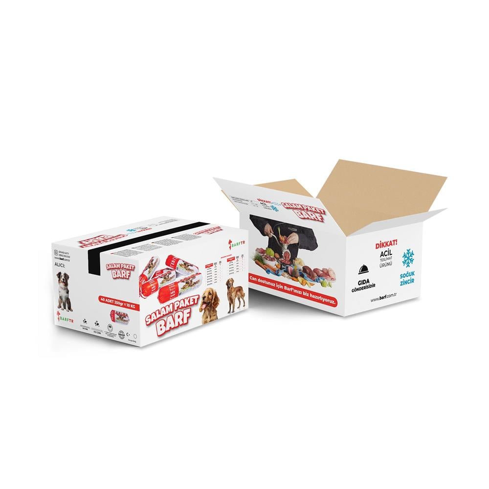 Mix Barf 10 kg 250 GR Salam Paket Tekli Ambalajlarda Köpek Maması