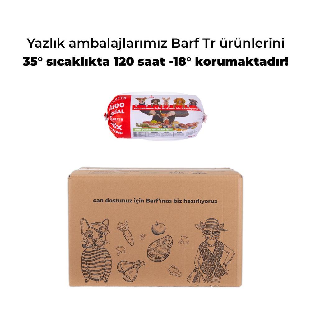 Mix Barf 10 kg 250 GR Salam Paket Tekli Ambalajlarda Köpek Maması