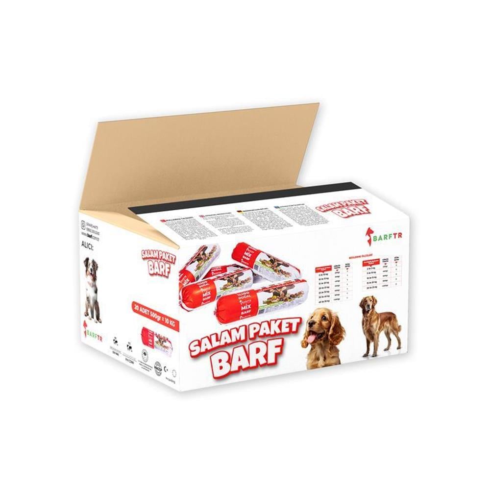 Mix Barf 10 kg 500 GR Salam Paket Tekli Ambalajlarda Köpek Maması