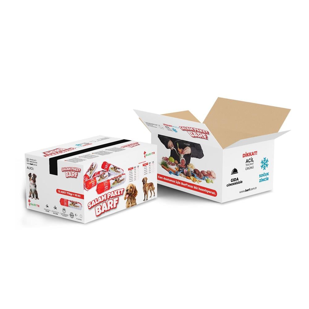 Mix Barf 10 kg 770 GR Salam Paket Tekli Ambalajlarda Köpek Maması