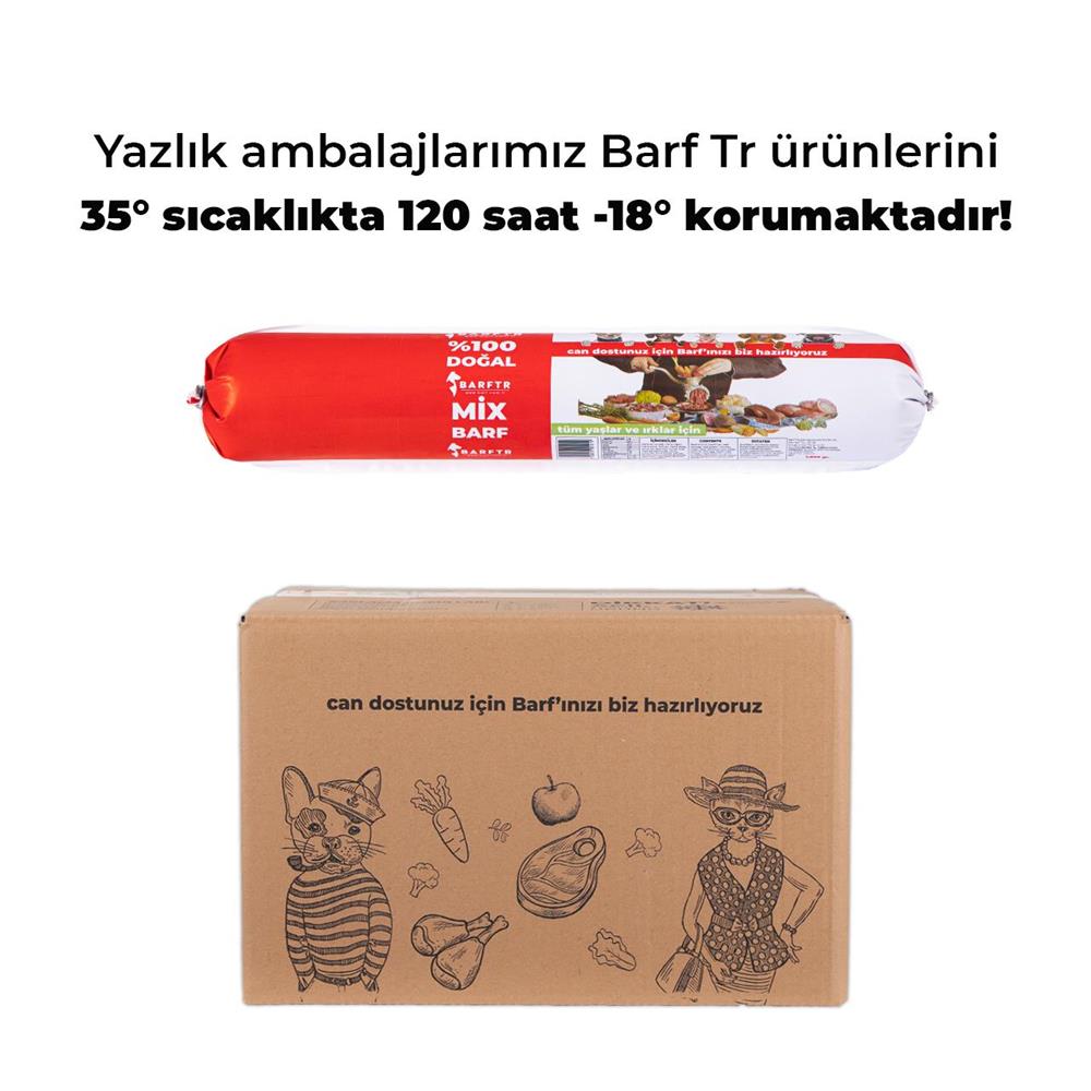 Mix Barf 13 kg 1000 GR Salam Paket Tekli Ambalajlarda Köpek Maması